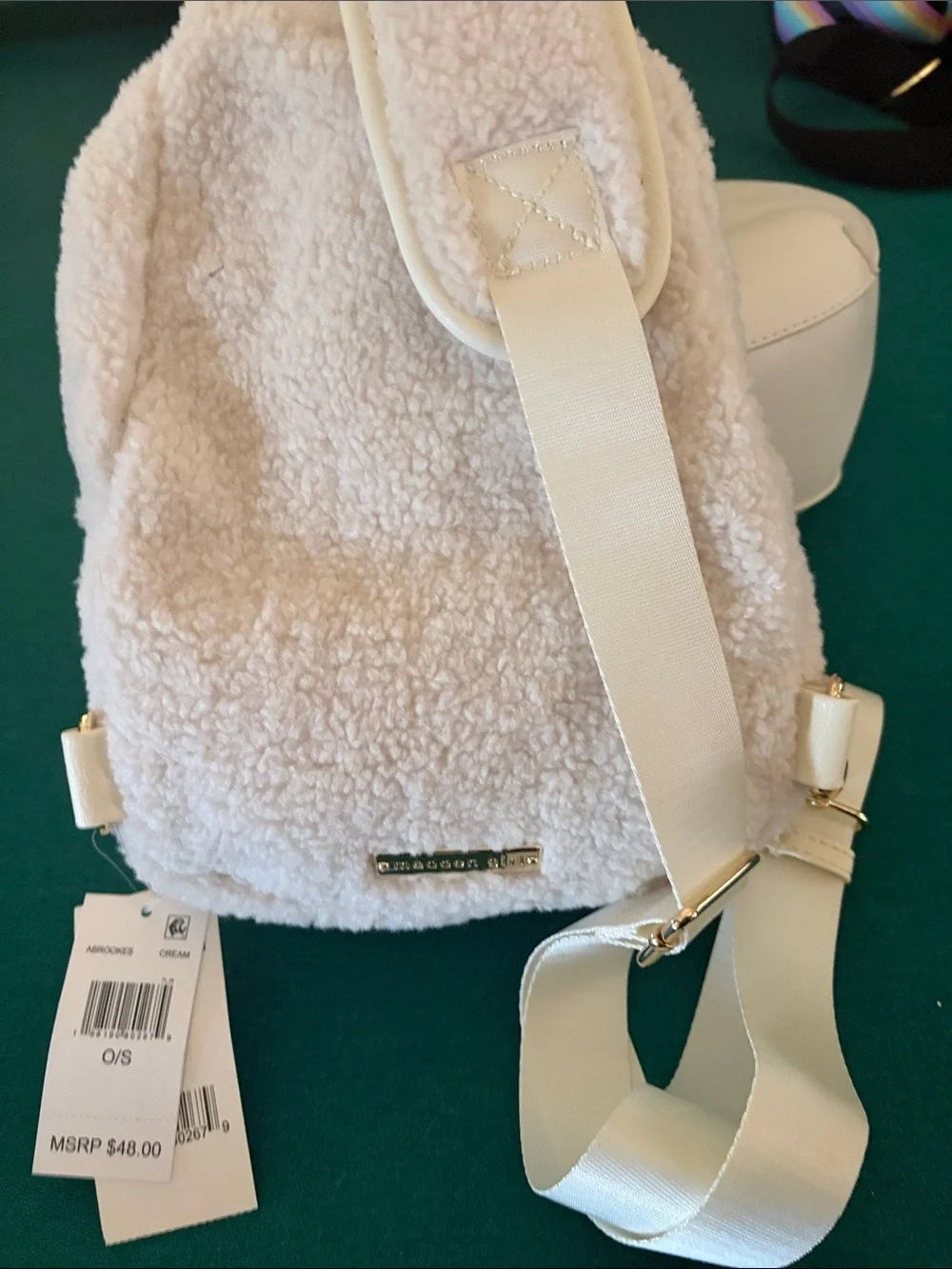 ✨ BRAND NEW WITH TAGS ✨  Madden Girl Brookes Sherpa Sling Bag in Cream.